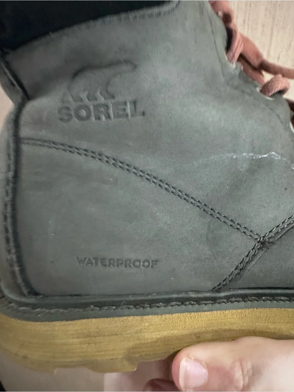 Sorel Men's Dark Grey Waterproof Chukka Boots with Brown Laces size 10.5
